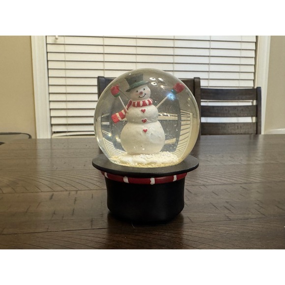 Hobby Lobby Snowman Snow Globe Top Hat Base Holiday Decor - Picture 2 of 3